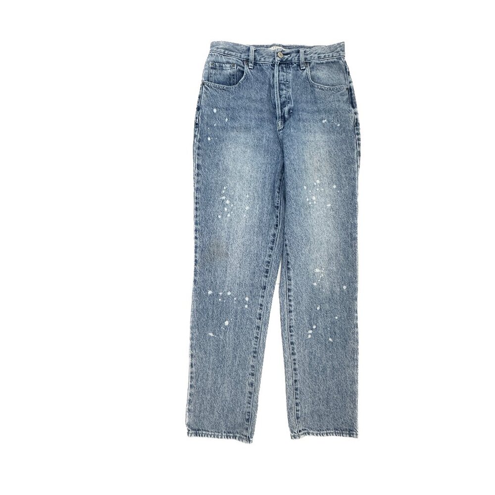 PacSun Dad Jean Button‎ Fly Bleach Splatter Women's size 28 Blue Denim Jeans